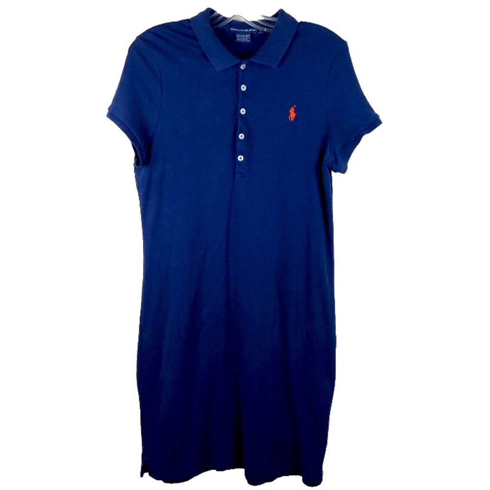 ❤️💙❤️ RALPH LAUREN POLO Women's Shirt Dress - Large - Blue Short Sleeve ❤️💙❤️